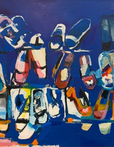 Susie Johnston, Covid Shoe Rack, Acrylic on canvas, 1.9mx1.2m, 2021